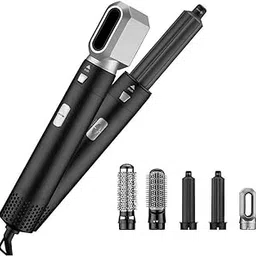 TRIDEO 5-in-1 Styler with Hairdryer, Soft Comb, Volumizing Brush, and Dual Curling Irons - Powerful Digital Motor for Shinier Hair, Stylish Black Design| BEST GIFT-picture-25