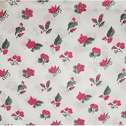 gauraiya Gouraiya Women's Pure Cotton Printed Fabric, Unstitched Dress Material for Salwar Suit Fabric for Kurti/Kurta Top/Shirt/Skirt || PRECUT by Meter 44 Inch Width (Red on White, 2 Meter)-picture-15