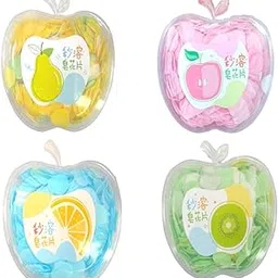 Paper Soap Travel Pack, Disposable Mini Soap Sheets, Scented Bath Flakes, 2 Apple Shape Bottles, Random Colours-picture-16