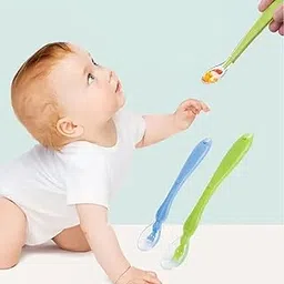 Safe-O-Kid BPA-Free Silicone Spoon/Feeder Set with Box for Fussy Little Eaters – Non-Toxic, Soft, Safe Baby Feeding Set, Includes Convenient Storage Box, Blue & Green (1 Sets)-image-24