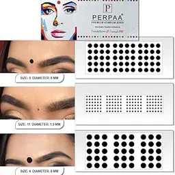 PERPAA Black Color KUMKUM Bindi for Women Pack of 3 Flaps (PBF3_Black_Combo no. -31) image 1