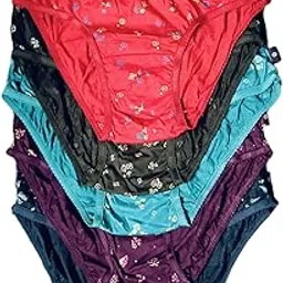 Veenaa Women's Cotton Hipster Innerwear Printed Panties Assorted Briefs with Elastic Inner Wear Multicolor Combo Set Pack of 5-picture-58