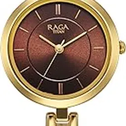 Titan Raga Quartz Analog Brown Dial Golden Metal Strap Watch for Women - NT2727YM01-image-31