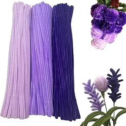 300 Pcs Shades of Purple Pipe Cleaner Craft Set (3 Colours) for DIY Crafts Flower Projects, Holiday Decorating Creative Craft Pipe Cleaners-image-19