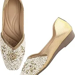selfiee Alluring Emboidery with Stone Jutti Comfortable Flat Fancy Bellies for Womens and Girls-picture-21