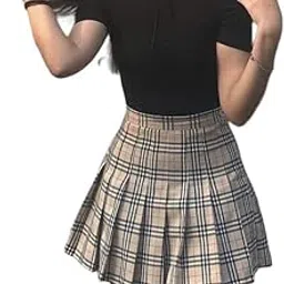 caracola Girl Waist Pleated Skirt Mini Skirt for Women | Stylish Above Knee Skirt-picture-15