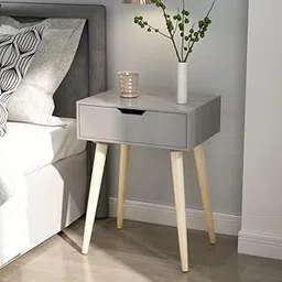 PLATINUM WOOD CRAFT Nightstands End Side Table with Drawer and Solid Wood Legs, Bedside Table for Bedrooms, Mid-Century Modern Drawer Storage Cabinet for Living Room Furniture-picture-39
