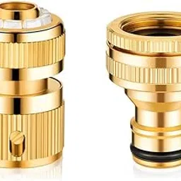 Shakti Technology Brass Inlet Filter Set Universal Tap Connector, Brass Pipe Connector for Tap, Hose Pipe, 3/4 Inch Inlet Nozzle Universal Faucet Adapter Tap Connector Sets With Quick Connector-picture-13