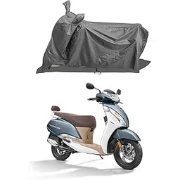 Two Wheeler - Bike Cover for New TVS Jupiter 125 DT SXC Scooty Cover with Water-Resistant and Dust Proof Premium 190T Fabric_Entire Grey-picture-24