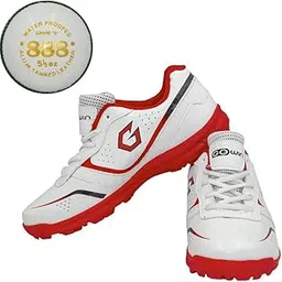 gowin Academy White/Red Cricket Shoes Size-3 with TR-888-W Cricket Leather Ball Alum Tanned White-picture-18