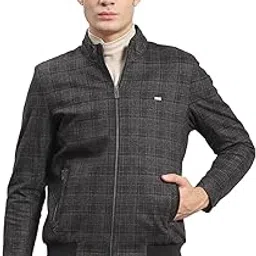 monte carlo Mens Checkered Stand Collar Full Sleeve Jacket (223061892)-picture-19