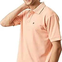 Cotton Blend Melange Texture Regular Fit Solid Polo Tshirt for Men | Collar Tshirt | Half Sleeves | Solid Casual T-Shirt-image-60