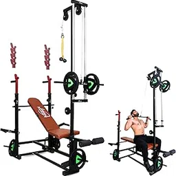 20-in-1 Multifunctional Home Gym Bench with Lat Pulldown, Leg Extension & Curl, Chest Fly, Dips, Adjustable Incline-Flat-Decline Backrest, Heavy-Duty Barbell Rack & Pulley System – Complete Full Body Workout Station for Home Gym-image-58