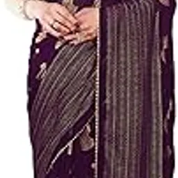 satrani Women'S Georgette Foil Printed Lace Work Saree With Unstitched Blouse Piece-picture-35