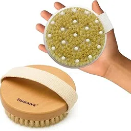 Dry Exfoliating Brush, Ayurvedic Garshana Body Massage Brush for Exfoliation, Circulation, Detox & Cellulite Reduction | Natural Bristles for Smoother, Firmer & Radiant Skin-picture-19