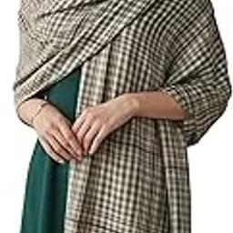 wool artistry Women Check Stole, Authentic Fine Wool Blend Pashmina, Light Weight, Size 28x80inch-picture-52