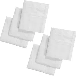 Cotton Premium Collection Casual Style Handkerchiefs Hanky For Men - White Striped | Lining Design Men's Handkerchiefs | Perfect for Gift | Size: XXL-image-43