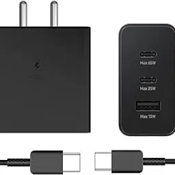 65W Type-C Charger for Nothing Phone (3a) Original QC Adapter Type C 3.0A High Speed Fast Turbo Charge QC 3.0 Smart SinglePort with 1m Type-C Black Charging & Sync Cable (Black, VT.Y2)-picture-26