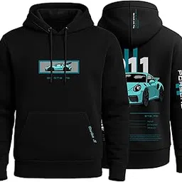R.A. Garments Prosche-911 Motorsport Hoodie 100% Cotton Car Printed Hoodies for Car Enthusiast for Men & Women Black Hoodie-picture-27