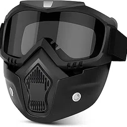 TEKCOOL Face Mask for Bikers in Riding UV Protected Full Face Mask Balaclava for Men Black Mask for Bike Riding & Cycling, Full Face Helmet Mask for Men (Goggle Glass (Pack of 1)) image 1