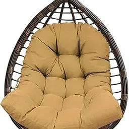 Bonlting Hanging Egg Chair Cushions, Thicken Swing Chair Cushion, Waterproof Soft Comfy Hammock Chair Seat Cushions for Patio Garden Home Office (47 x 35 Inch, Khaki)-picture-63