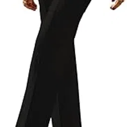 ai ankit international ANKIT International Women's Regular Fit Casual Palazzo High Waisted Bell Bottom Casual Pant Elastic Flared Bootcut Pants Polyester Blend-picture-22