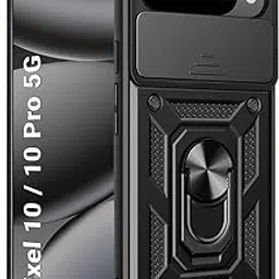 TheGiftKart Tough Armor Bumper Back Cover Case for Google Pixel 10/10 Pro | Sliding Camera Cover, Kickstand & Ring Holder | 360 Degree Protection Back Cover for Pixel 10/10 Pro (PC & TPU, Black)-picture-23