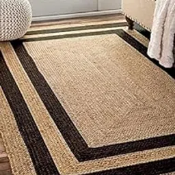 FIASCO Hand Woven Braided Reversible Classic Rectangular Jute Carpet | Rug Area | for Bedroom, lIvingroom & Office (Multi, 4x8 Feet)-image-23