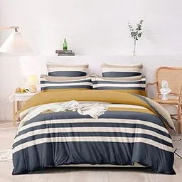 Soft Glace Cotton Super King Size Duvet Cover II Razai Cover II Quilt Cover for Double Bed Size with Zipper (Dohars) 108x108 inch- Multicolor-picture-21