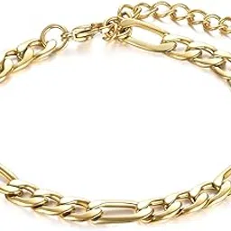 asma jewel house Stainless Steel Adjustable Gold Chain Bracelet for Men and Women – Stylish, Durable Wrist Accessory-picture-32