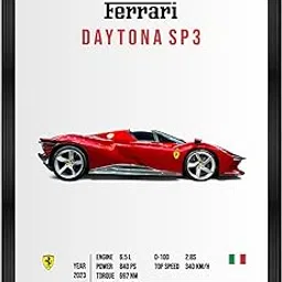 CodersParadise Ferrari Daytona SP3 Wall Art | 8x12 Inch (A4) Framed Poster, Hanging Wall Decor for Home, Bedroom, Living Room & Office, Luxury Car Artwork-picture-24