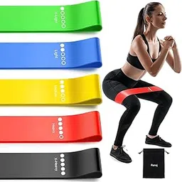 Royal Enterprises Resistance Bands, Set of 5, Exercise Stretch Bands for Legs and Booty, Men and Women-picture-25