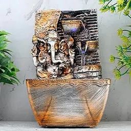 Global Grabbers Polyresin Table Top Indoor Outdoor Water Fall Fountain with LED Lights Home Decor Decoration Gift Gifting Items-A_ORG-SF21-image-57