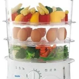Glen Elecrtric Food Steamer 900w with 60 Minute Timer, 3 Food Grade Containers - White (3052)-picture-35