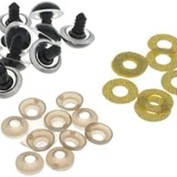 Enakshi® 2x10pcs Poly Safety Toy Eyes + Glitter Nonwovens + Washer 20mm Gold|Toys & Hobbies | Stuffed Animals | Other Stuffed Animals-picture-13