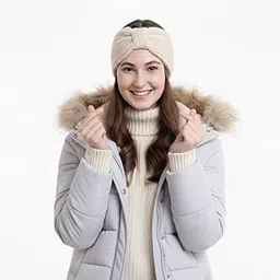 Women Soft And Warm Woolen Knitted Headband Earwarmer Earmuffs For Winters And Cold Weather Protection Acrylic Skull Stretchy Head Wrap for Girls (beige)-picture-17