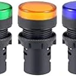 QBM Indicator Light AC/DC 24V 20mA LED Flush Panel Mount Red Green Blue Yellow White(Pack of 5)-picture-15