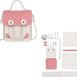 LOOM TREE® Diy Pu Leather Shoulder Bag Making Set Pouch Adults Handbag Making Materials Pink | Womens Handbags & Bags-image-34