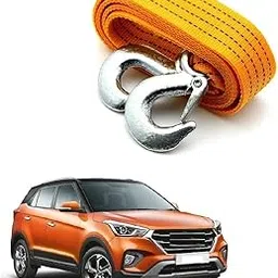 3 Ton Heavy Duty Tow Rope Strap with Steel Hooks (4 Meter, Yellow) – Super Strong Towing Belt for Creta Type-1 – Durable Recovery Strap for Emergency Vehicle Pulling-picture-29