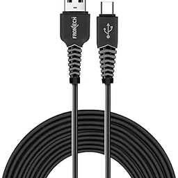 FRONTECH 12W / 2.4A Super Fast Charging 1M PVC USB to Type-C Data Cable for Smartphones, Tablets, Laptops & other Micro USB V8 Devices, Charging and Data Sync (1023 - Black) image 1