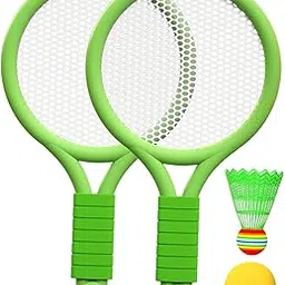 Merishopp Kids Badminton Tennis Set for Kids for Beginner Players Indoor Outdoor Beach Green-image-94