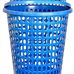 Laundry Basket with Lid, Durable Plastic Capacity 10 Kg Clothes 50L Blue-image-15