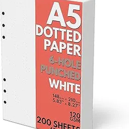 sort out my life A5 Dot Grid Paper, Extra Thick, 6-Hole Punched, 200 Sheets (400 Pages), 120 GSM-picture-23
