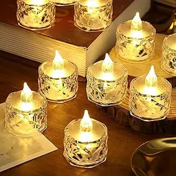 FETE PROPZ 6 Pcs Elegant Crystal LED Smokeless Candles : Perfect for Diwali, Home Decor, Christmas, and Wedding (6 Pcs)-image-29