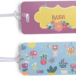 Zooboo Personalized Luggage Tag with Kid's Name, Silicon Strap Tags for Bags and Suitcase, Best Birthday Return Gift for Kids with Enchanted Garden Theme-picture-42