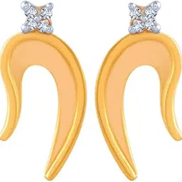 p.c. chandra jewellers 14k (585) Yellow Gold and American Diamond Stud Earrings for Women - 0.74 Grams-picture-39