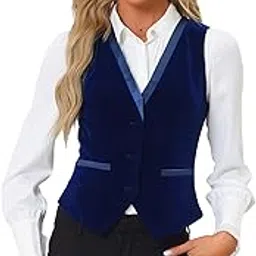 allegra k Velvet Suit Waistcoat for Women's Retro Sleeveless Steampunk Blazer Dressy Vest-picture-38