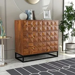 MAMTA HOME FURNITURE Solid Sheesham Wood Wooden Chest of Drawers with Drawer Storage | Multipurpose Storage Cabinet Rack for Bedroom Home Living Room (Honey Finish)-picture-31