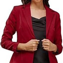 fablestreet Single Breasted Blazer - Red-picture-5
