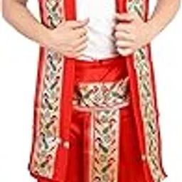 priyakant safawala Ready to Wear Paithani Silk Dhoti With Dupatta For Men Wedding, Pooja And Traditional Function Use It [Red, Waist - Free Size And Height 38 Inches]-picture-11